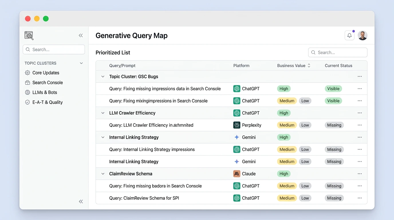 Generative query mapping for AI search opportunities