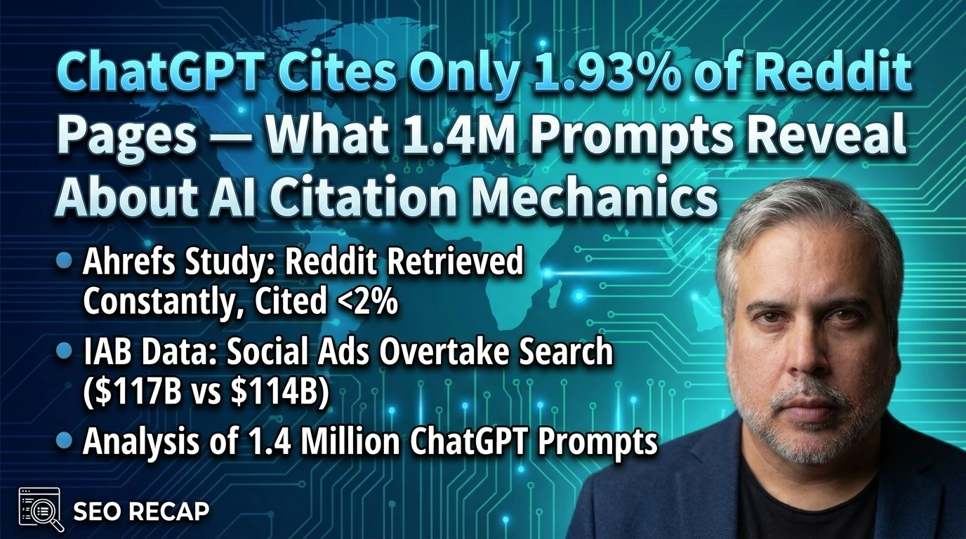 ChatGPT Cites Only 1.93% of Reddit Pages — What 1.4M Prompts Reveal About AI Citation Mechanics