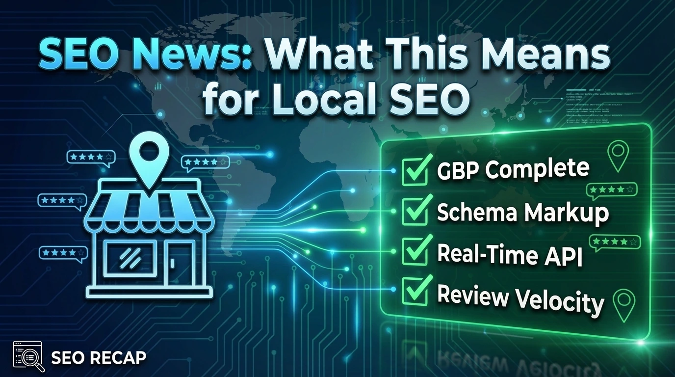 Illustration of local SEO and agent-ready websites feeding structured data to AI agents