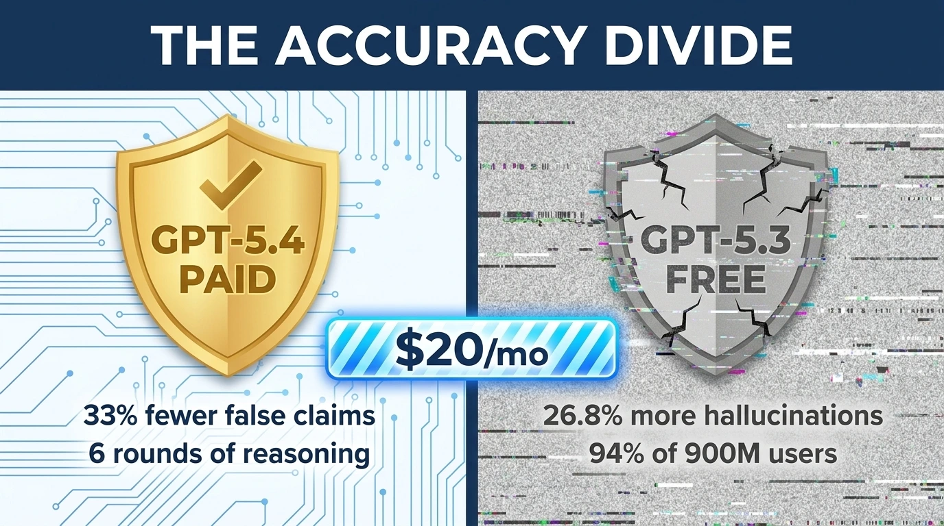Comparison chart showing accuracy rates across paid and free AI models