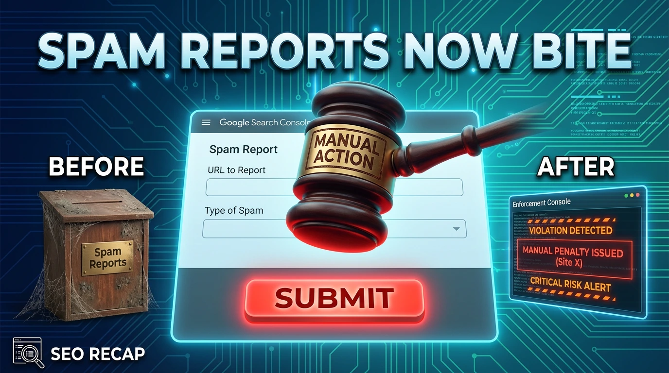 Before-and-after comparison of Google's spam report policy changes