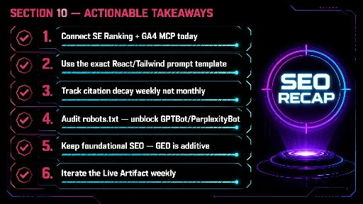 Actionable SEO practitioner next steps