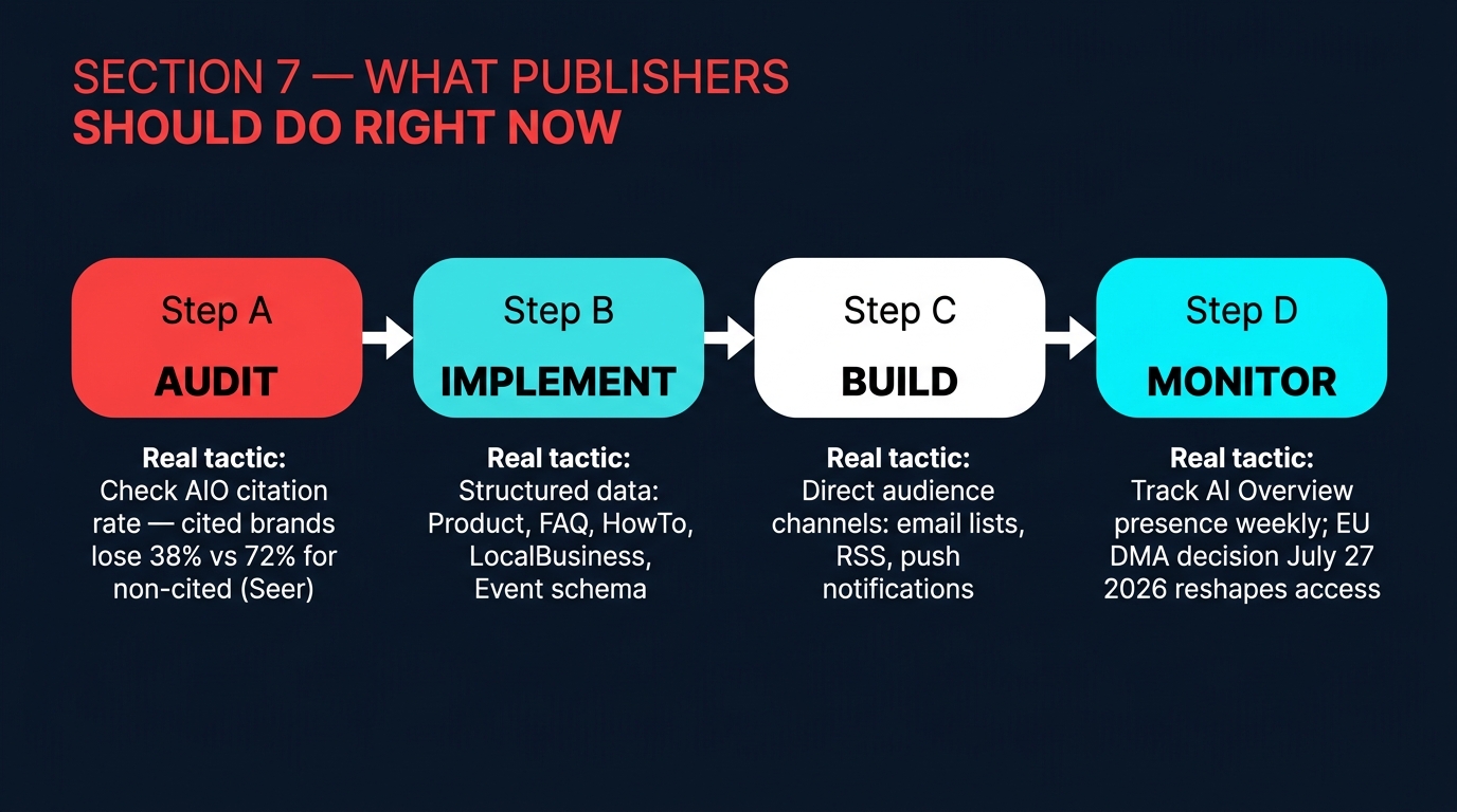Publisher action framework for CTR erosion