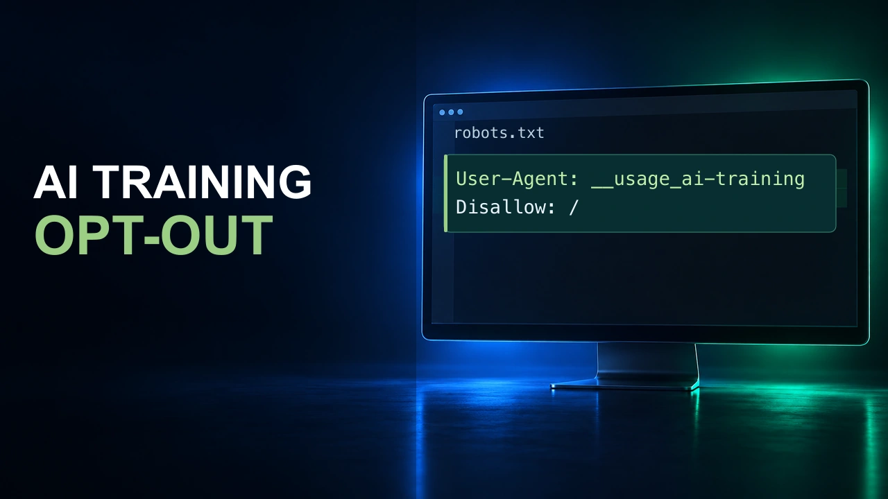 Archivo robots.txt con la preferencia compartida de entrenamiento resaltada